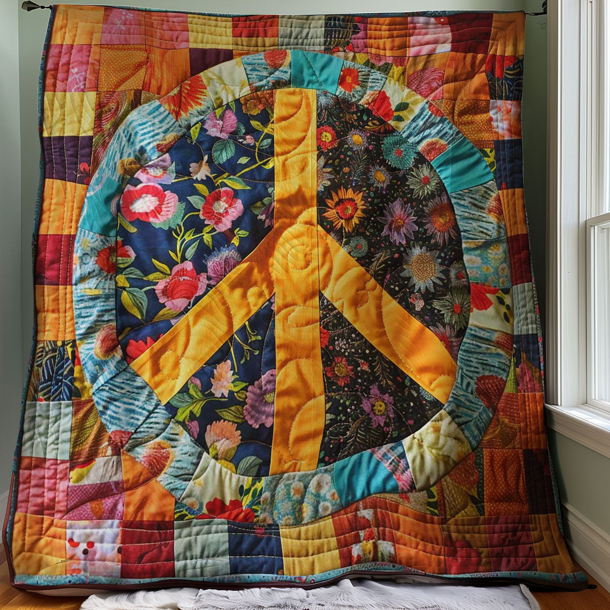 Trippy Hippie Sign WJ3107039CL Quilt