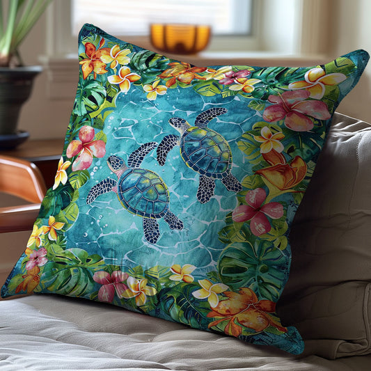 Tropical Turtles And Plumeria WJ1008048CL Quilt Pillow Case