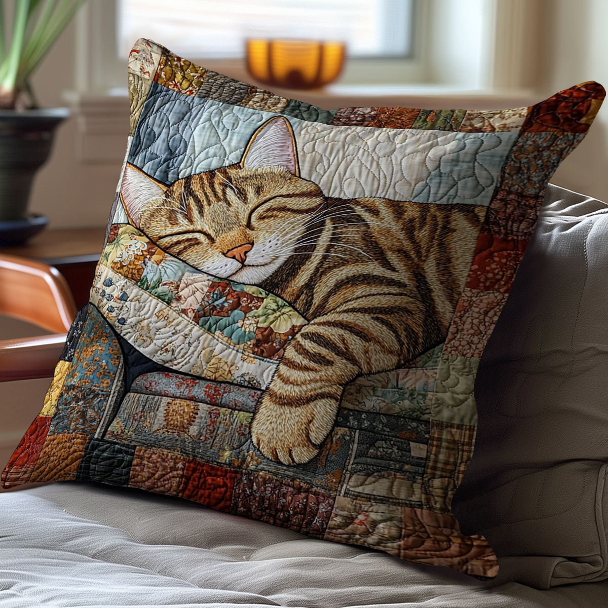 Vintage Cat WJ1210035CL Quilt Pillow Case