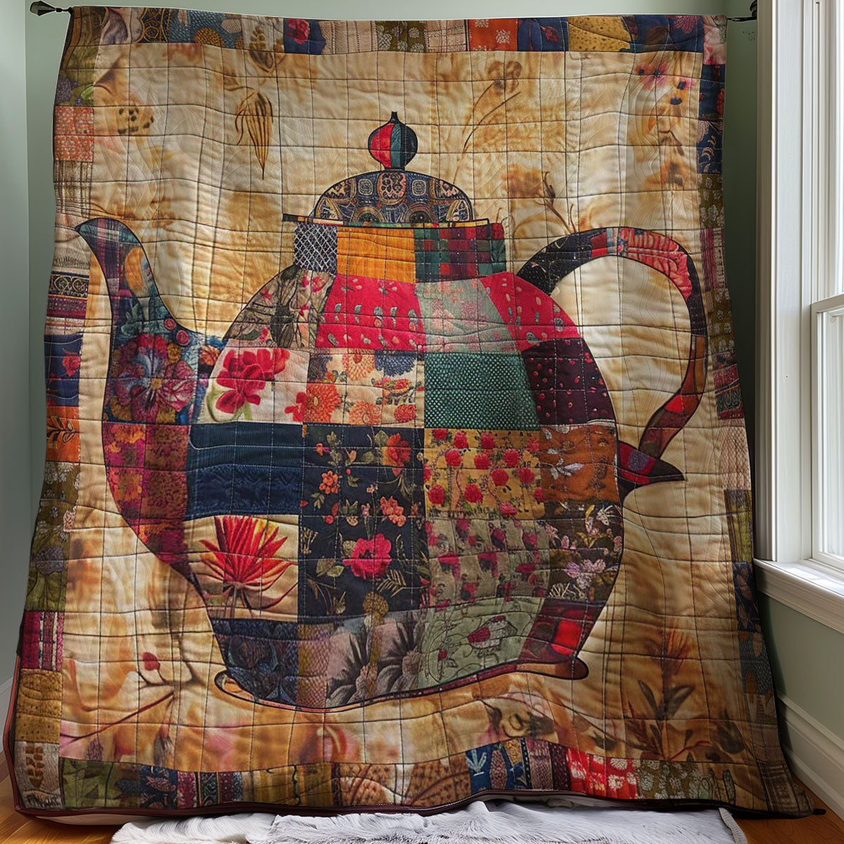 Vintage Teapot WJ2608027CL Quilt