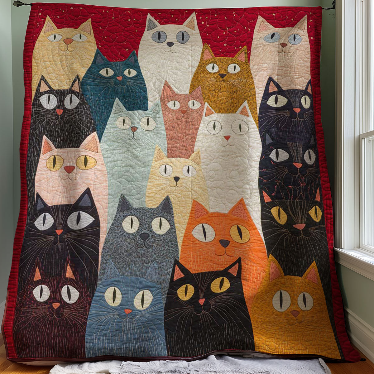 Whimsical Cat WJ0708034CL Quilt