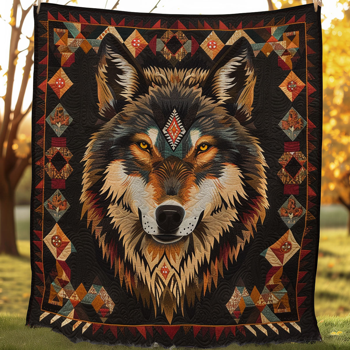 Wolf Native American WJ1006018CL Quilt