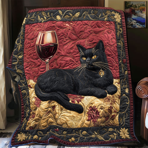 Black Cat And Wine WU0701010CL Quilt