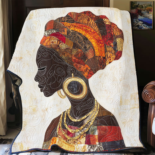 Black Woman Figure WU2002004CL Quilt