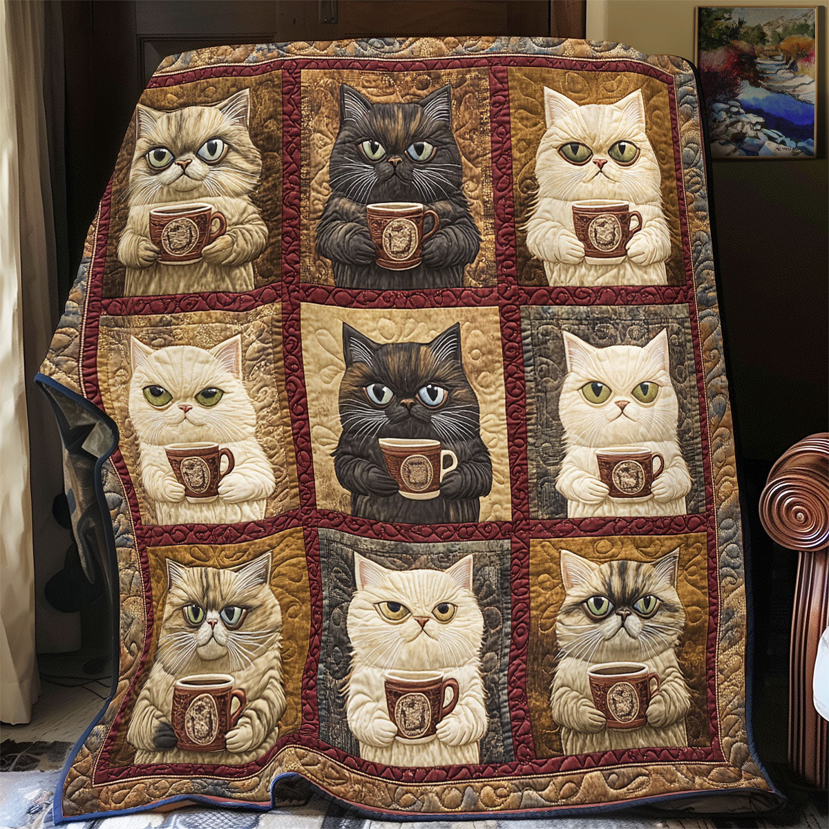 Cat Don't Touch My Coffee WU0401007CL Quilt