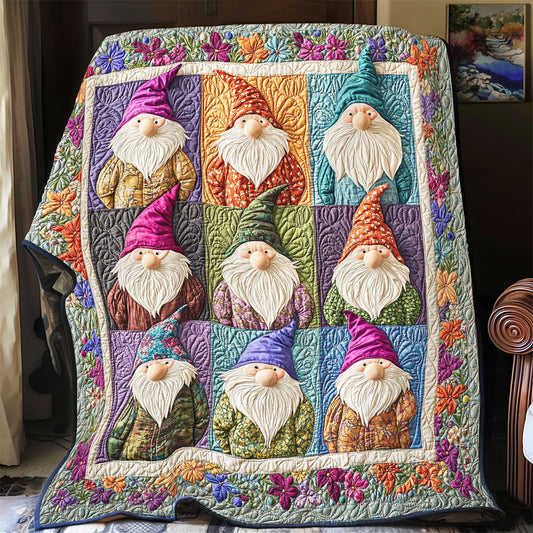 Colorful Gnomes WU2612005CL Quilt