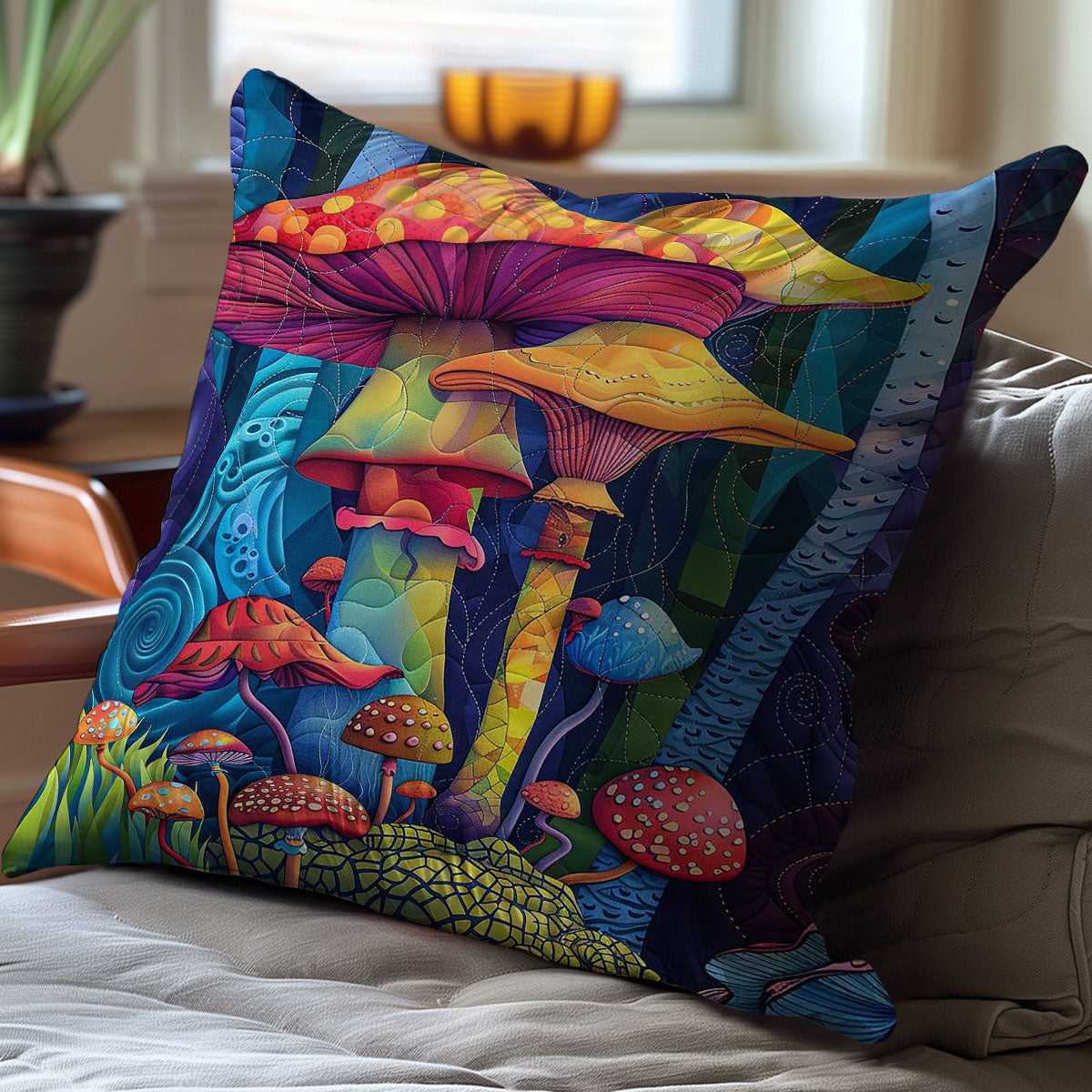 Colorful Hippie Mushroom WJ1807022CL Quilt Pillow Case