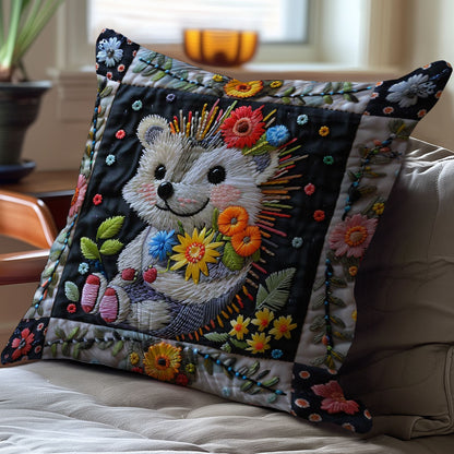 Cute Hedgehod With Flowers WJ1207025CL Quilt Pillow Case