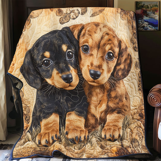 Dachshund Cuddle Time WU2502026CL Quilt