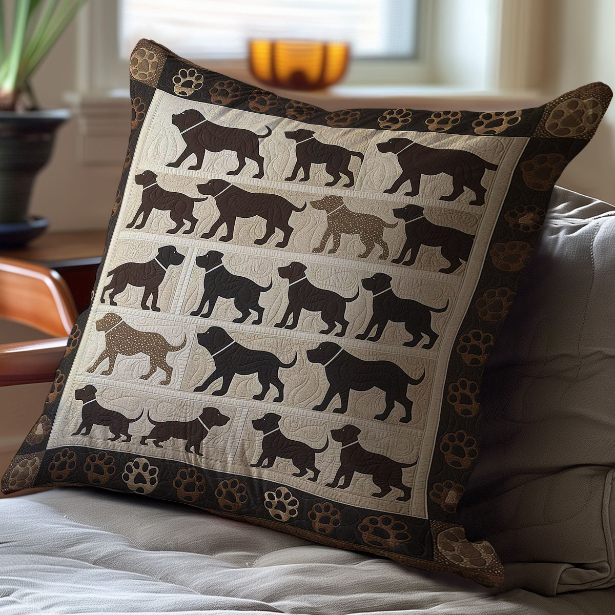 Dog Silhouettes WJ0507025CL Quilt Pillow Case