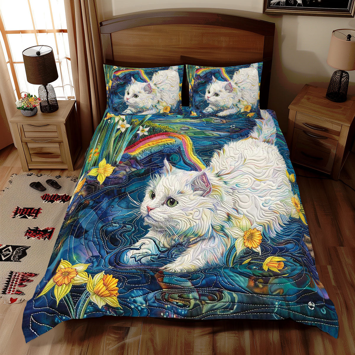 Cat Playing In The Water WJ2708030CL Duvet Cover Set