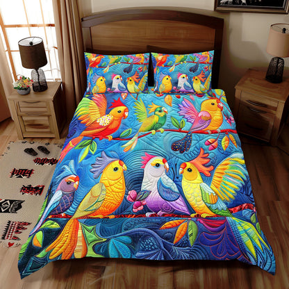 Colorful Cockatiels WJ2608028CL Duvet Cover Set