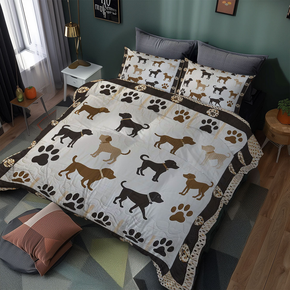 Dog Silhouettes WJ1007027CL Duvet Cover Set