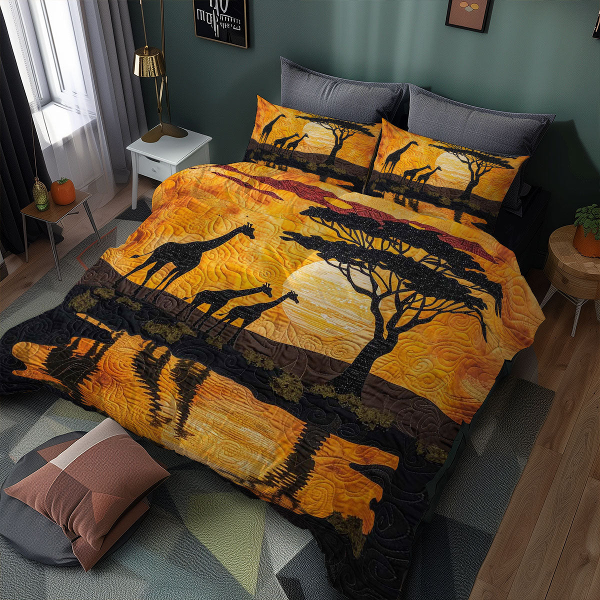 Giraffe Sunset WJ1908028CL Duvet Cover Set