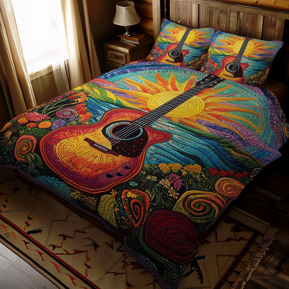 Hippie Guitar WJ1110028CL Duvet Cover Set