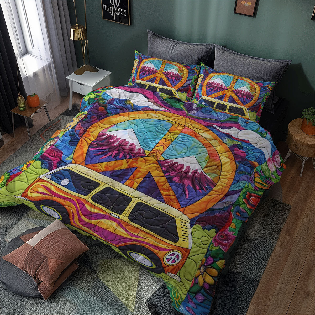 Hippie Hippy Car WJ0308041CL Duvet Cover Set