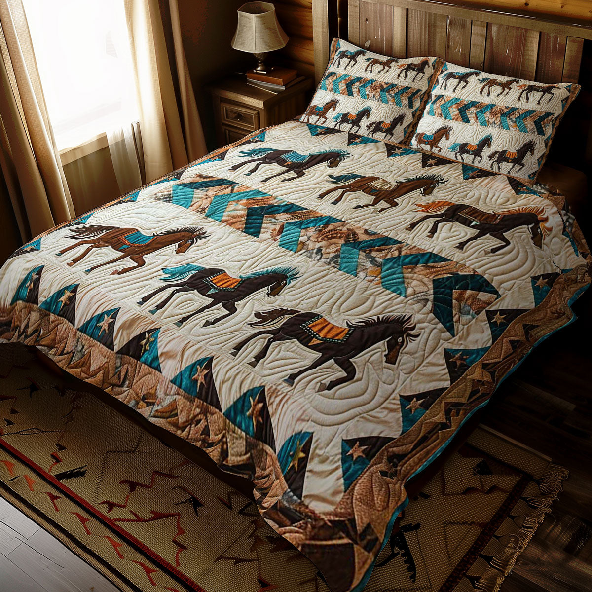 Horse Native American WJ1609033CL Duvet Cover Set