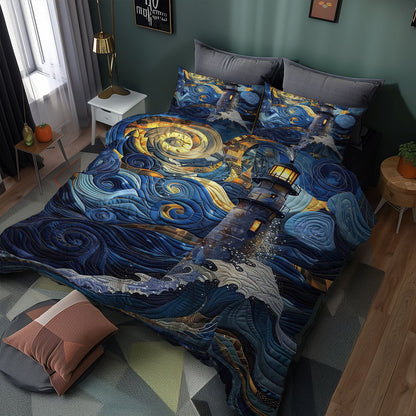 Lighthouse In The Starry Night WJ2008027CL Duvet Cover Set