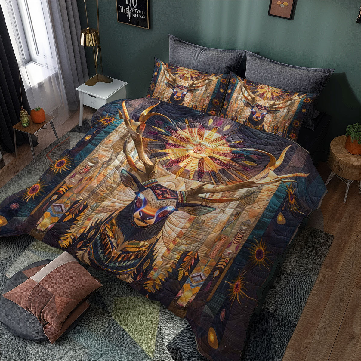 Moose Native American WJ1607021CL Duvet Cover Set