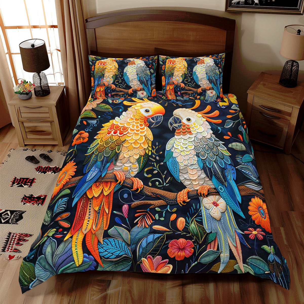 Parrot Couple WJ2708032CL Duvet Cover Set