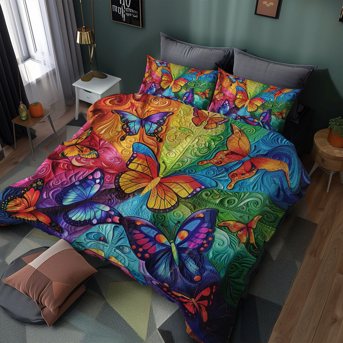 Rainbow Butterflies WJ2308030CL Duvet Cover Set