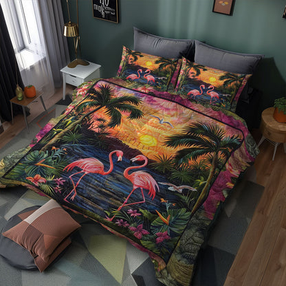 Romantic Flamingo Sunset WJ1008039CL Duvet Cover Set