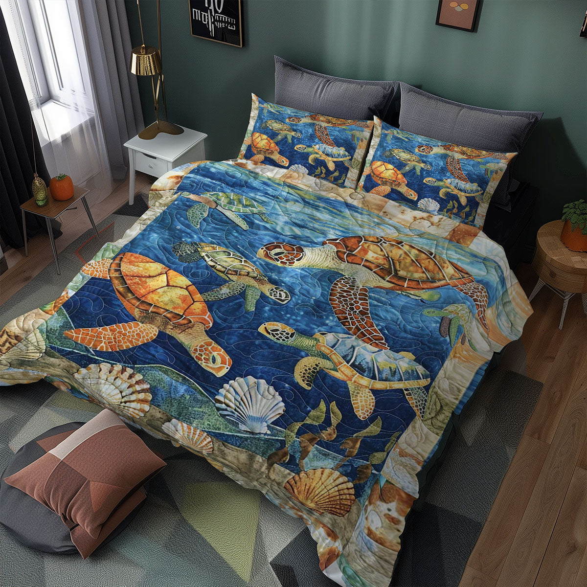 Turtle Under The Sea WJ0908040CL Duvet Cover Set