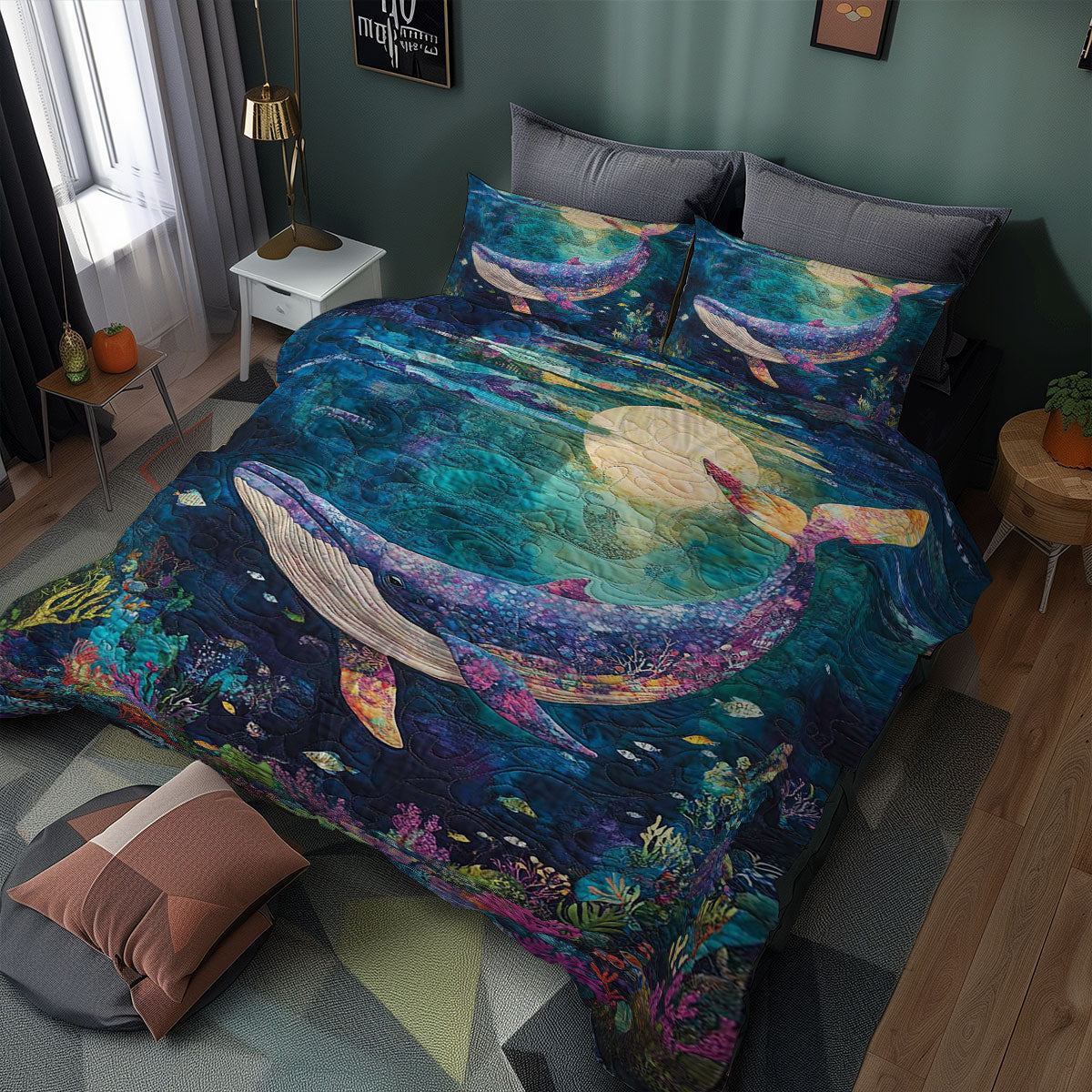 Under The Moon Whale WJ0608042CL Duvet Cover Set