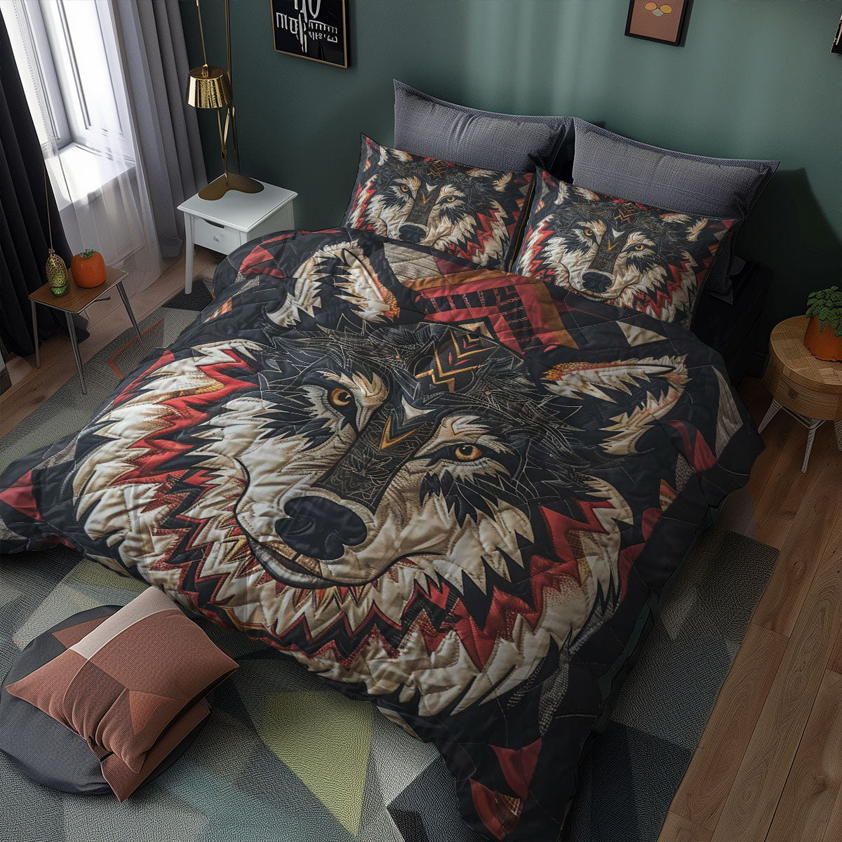 Wolf Native American WJ1906021CL Duvet Cover Set