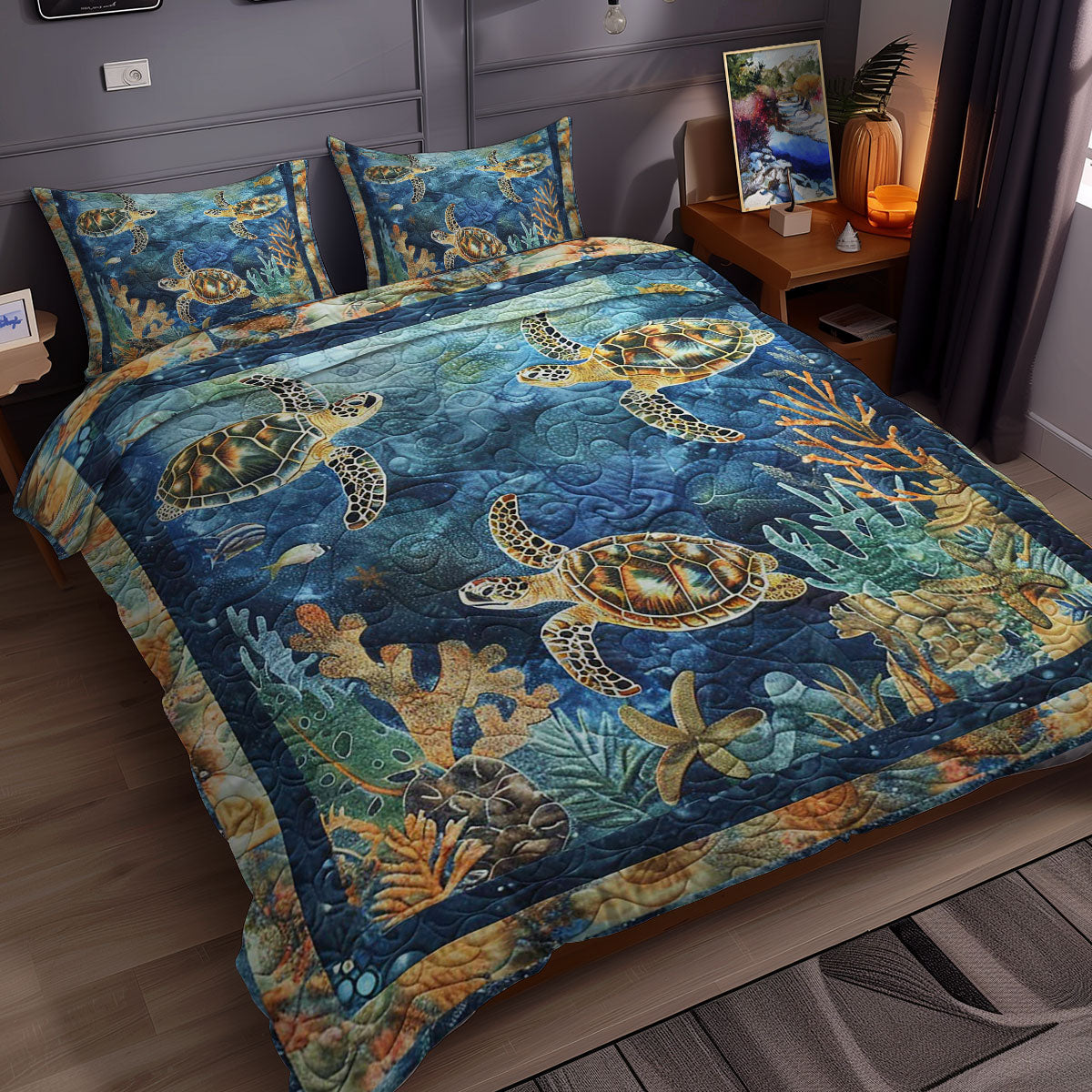 Turtle Deep Dive WN0609016CL Duvet Cover Set