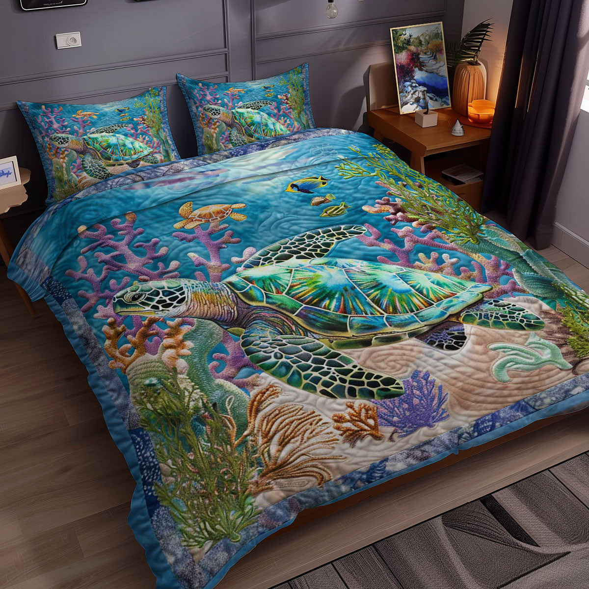 Turtle's Coral Kingdom WN0609056CL Duvet Cover Set