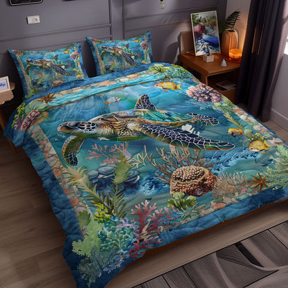 Turtle's Coral Reef Adventure WN0609057CL Duvet Cover Set