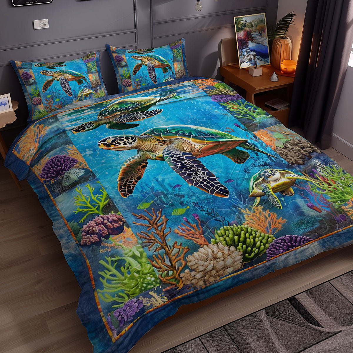 Turtle's Coral Wonderland WN0609059CL Duvet Cover Set