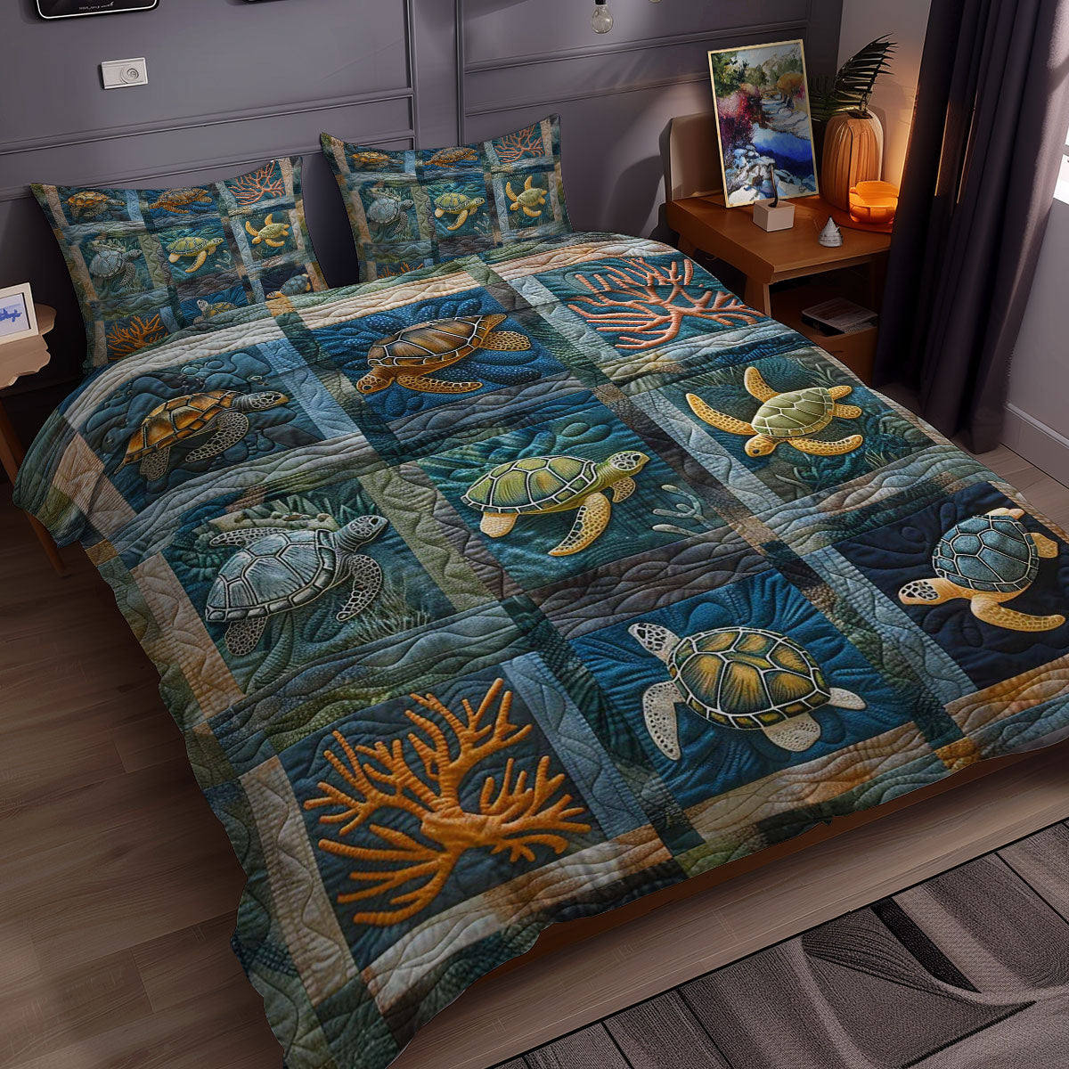 Turtle's Reef Sanctuary WN0609076CL Duvet Cover Set