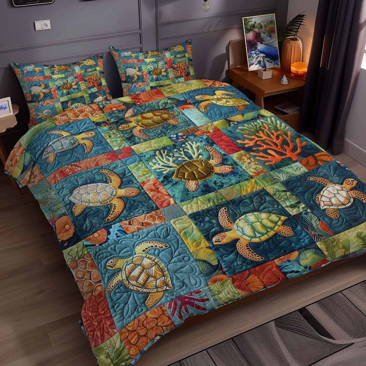 Turtle's Seafloor Serenity WN0609078CL Duvet Cover Set