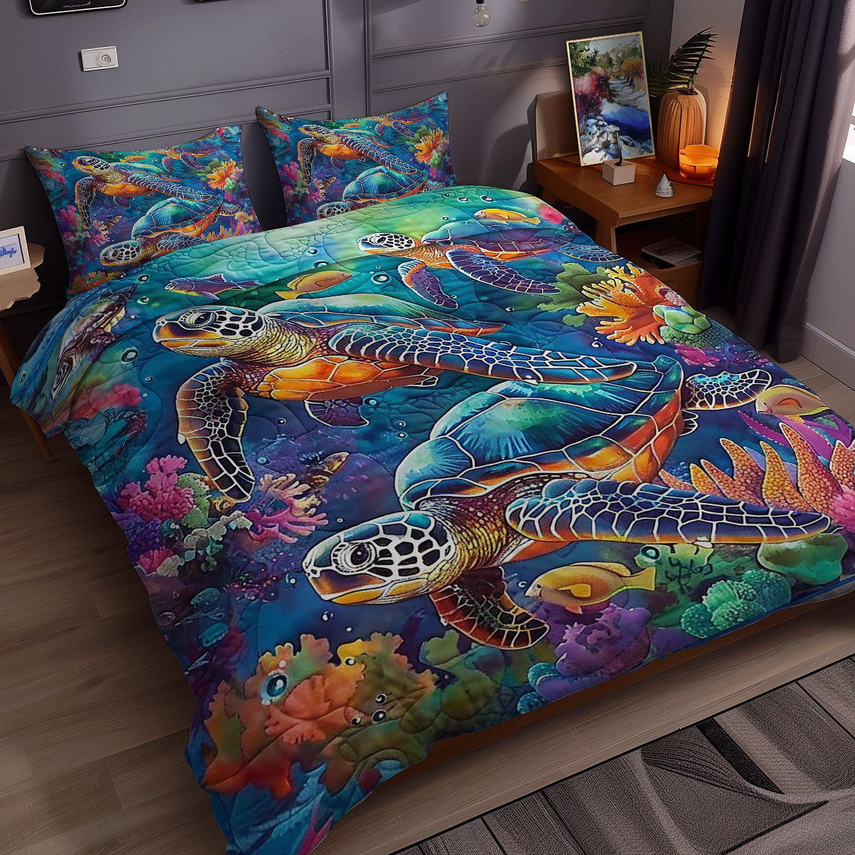 Turtle's Undersea Adventure WN0609085CL Duvet Cover Set