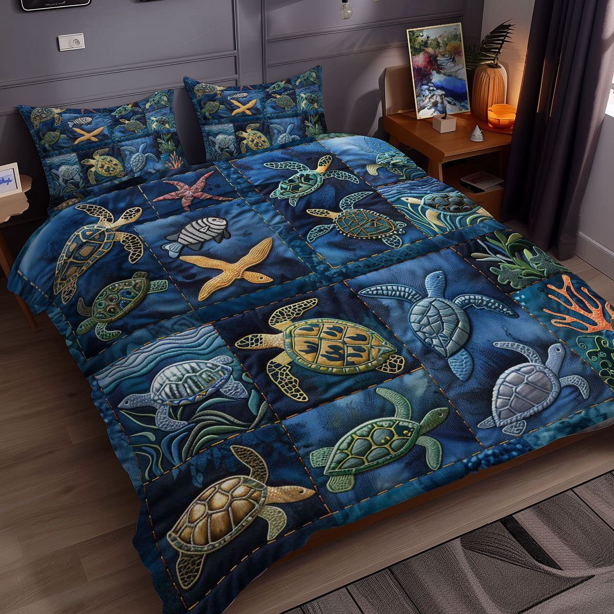 Turtle's Underwater Oasis WN0609086CL Duvet Cover Set