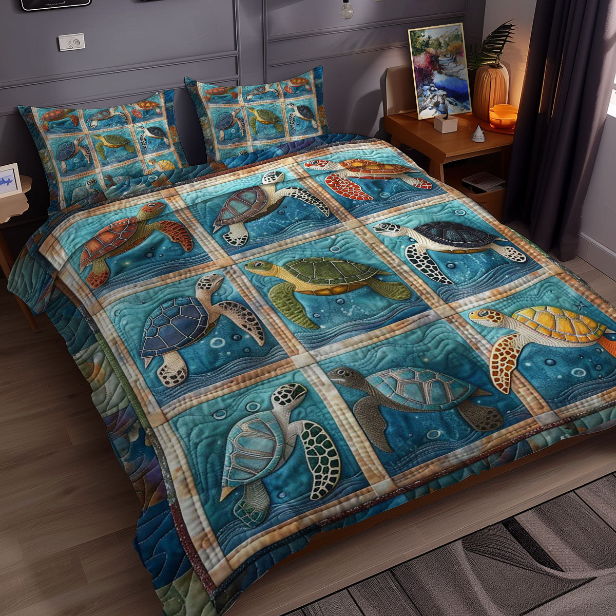 Turtle's Underwater Sanctuary WN0609087CL Duvet Cover Set