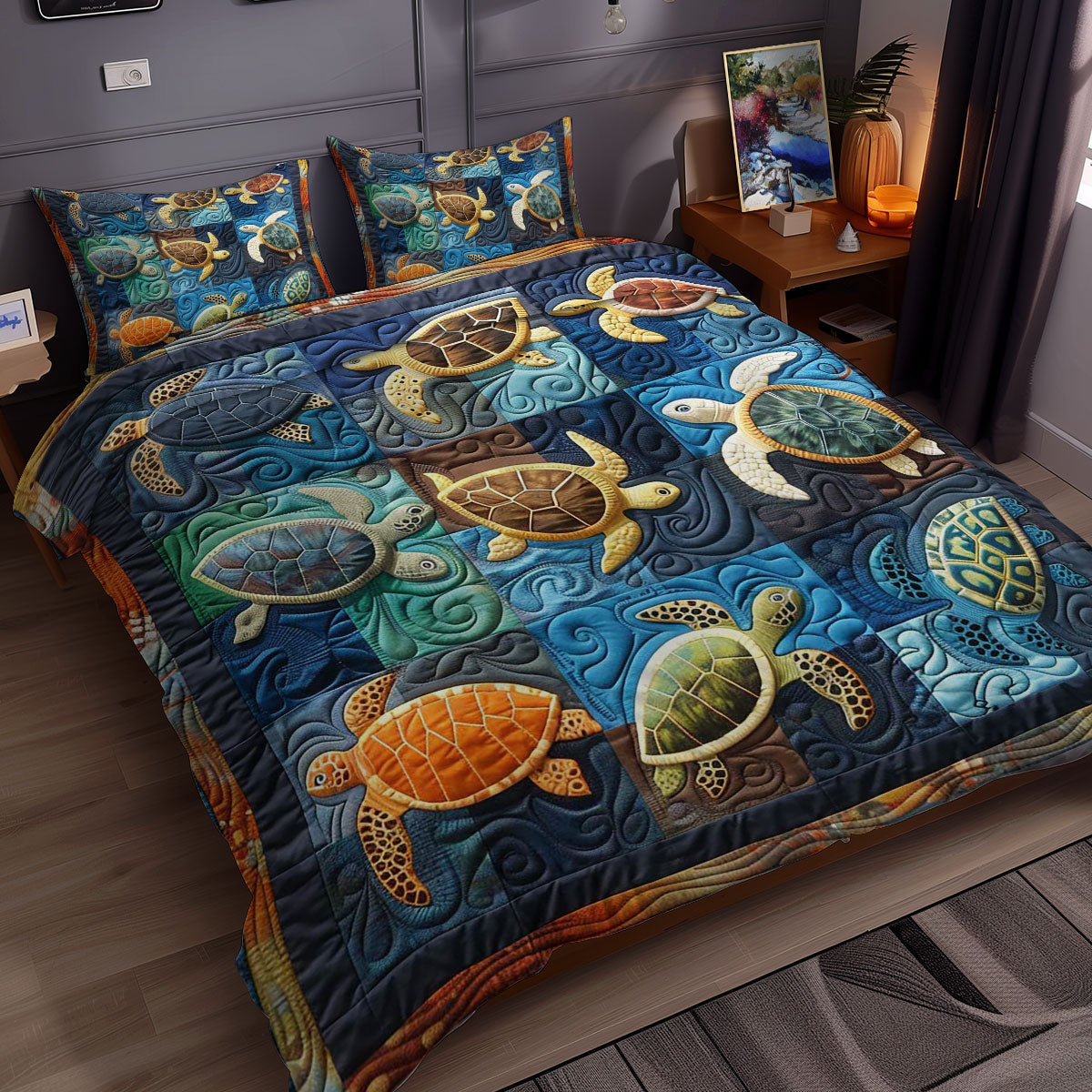 Turtles' Peaceful Sea WN0609072CL Duvet Cover Set