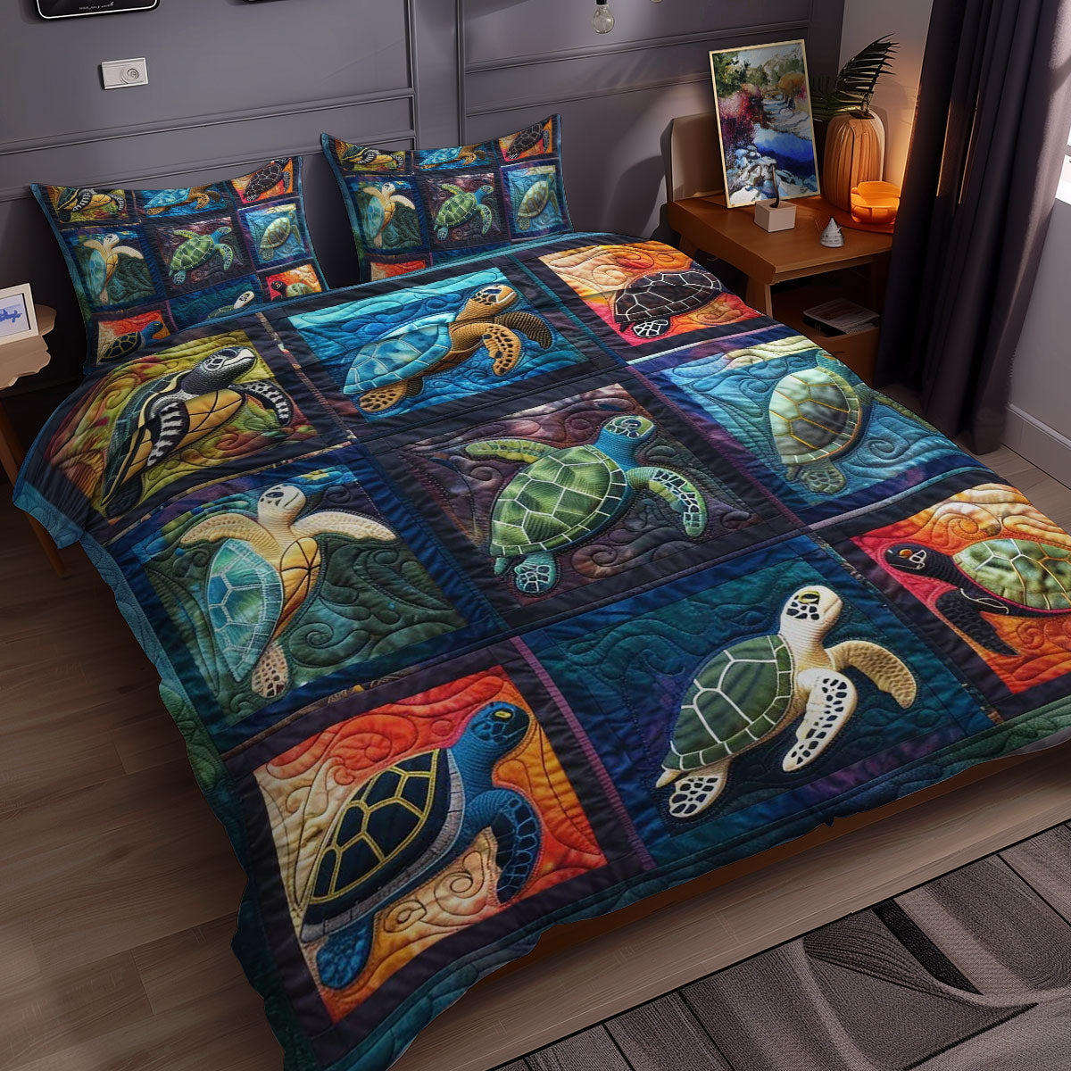 Turtles' Tranquil Sanctuary WN0609083CL Duvet Cover Set