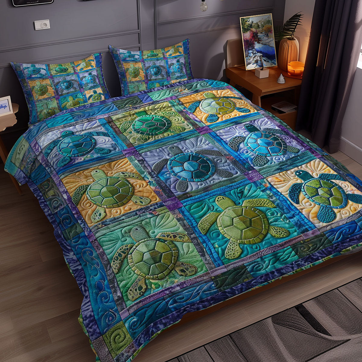 Turtles' Tropical Paradise WN0609084CL Duvet Cover Set