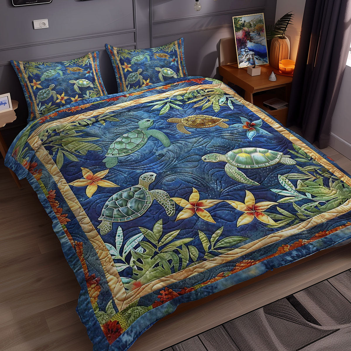 Undersea Turtle Haven WN0609088CL Duvet Cover Set