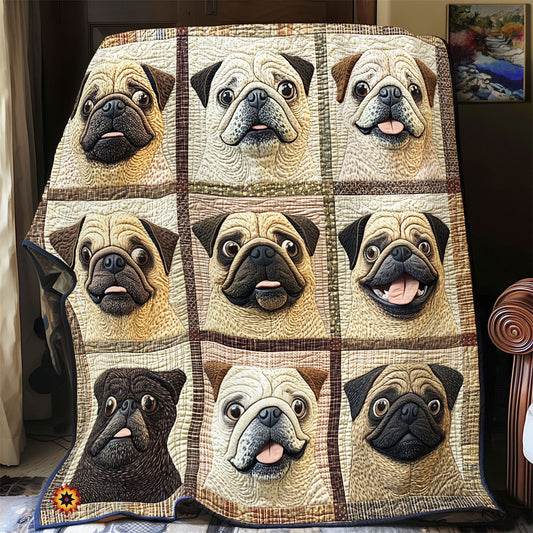 Dumb Pug WU2312027CL Quilt