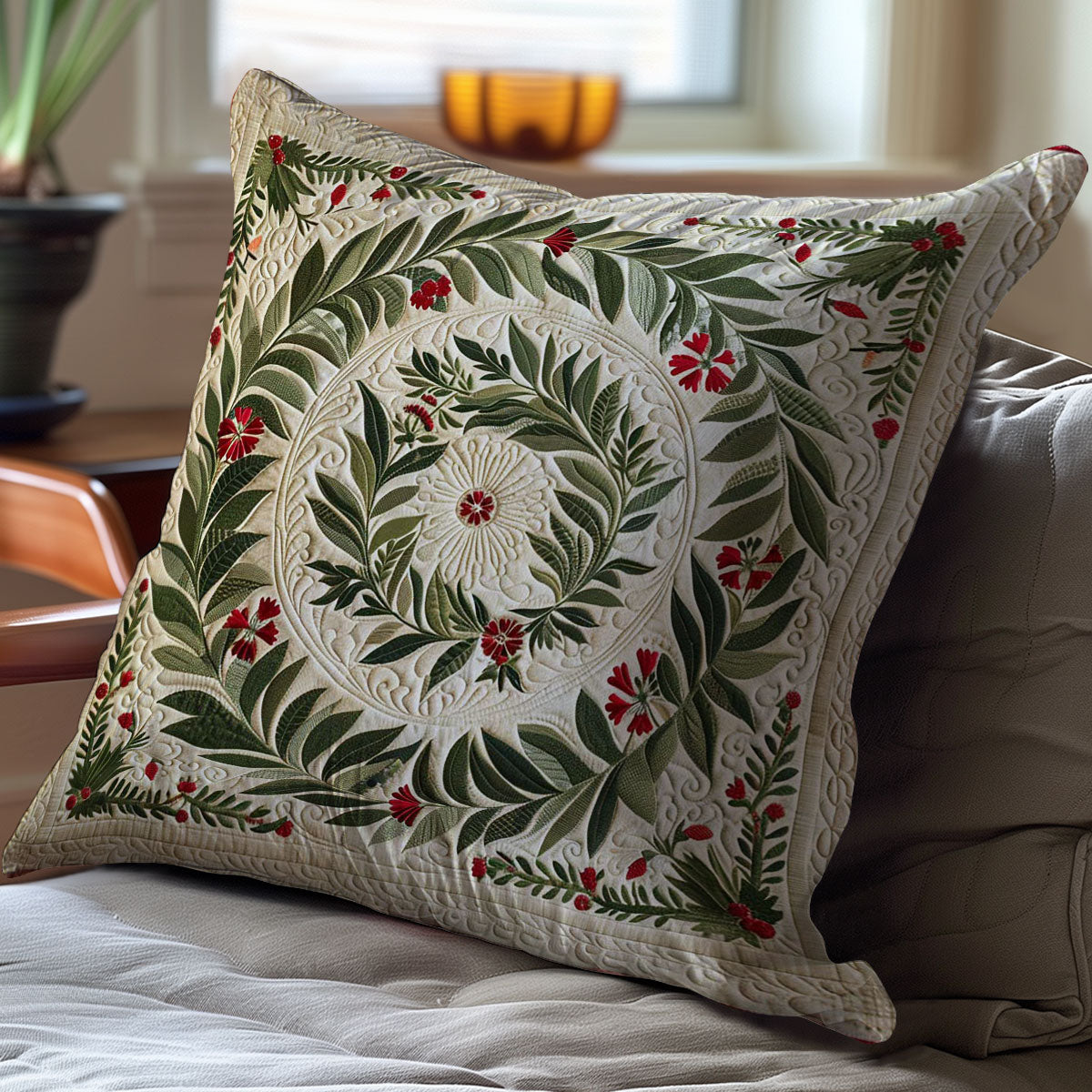 Evergreen Wreath WJ0807029CL Quilt Pillow Case