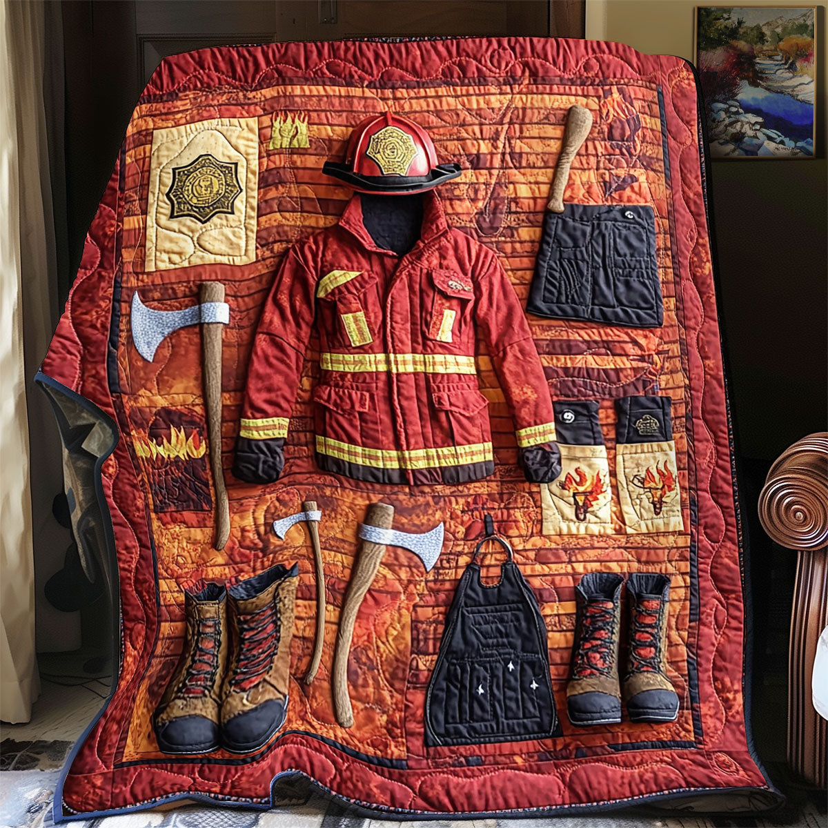 Firefighter Into The Fight WU0401012CL Quilt