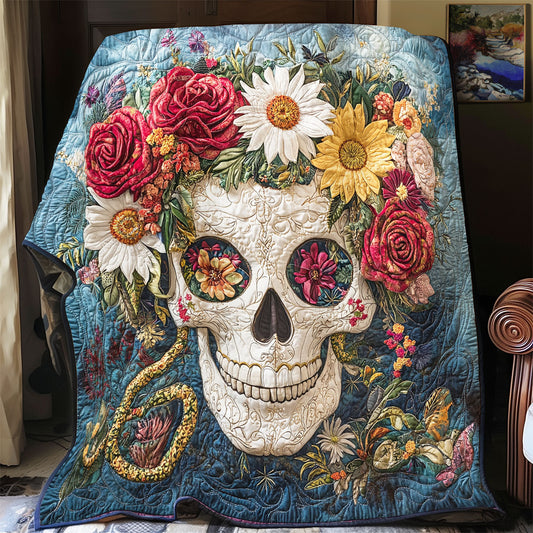 Floral Skull WU2712001CL Quilt