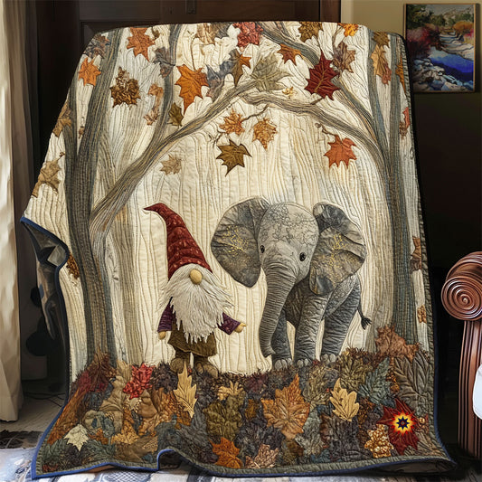 Gnome And Elephant Autumn Vibes WU2112026CL Quilt