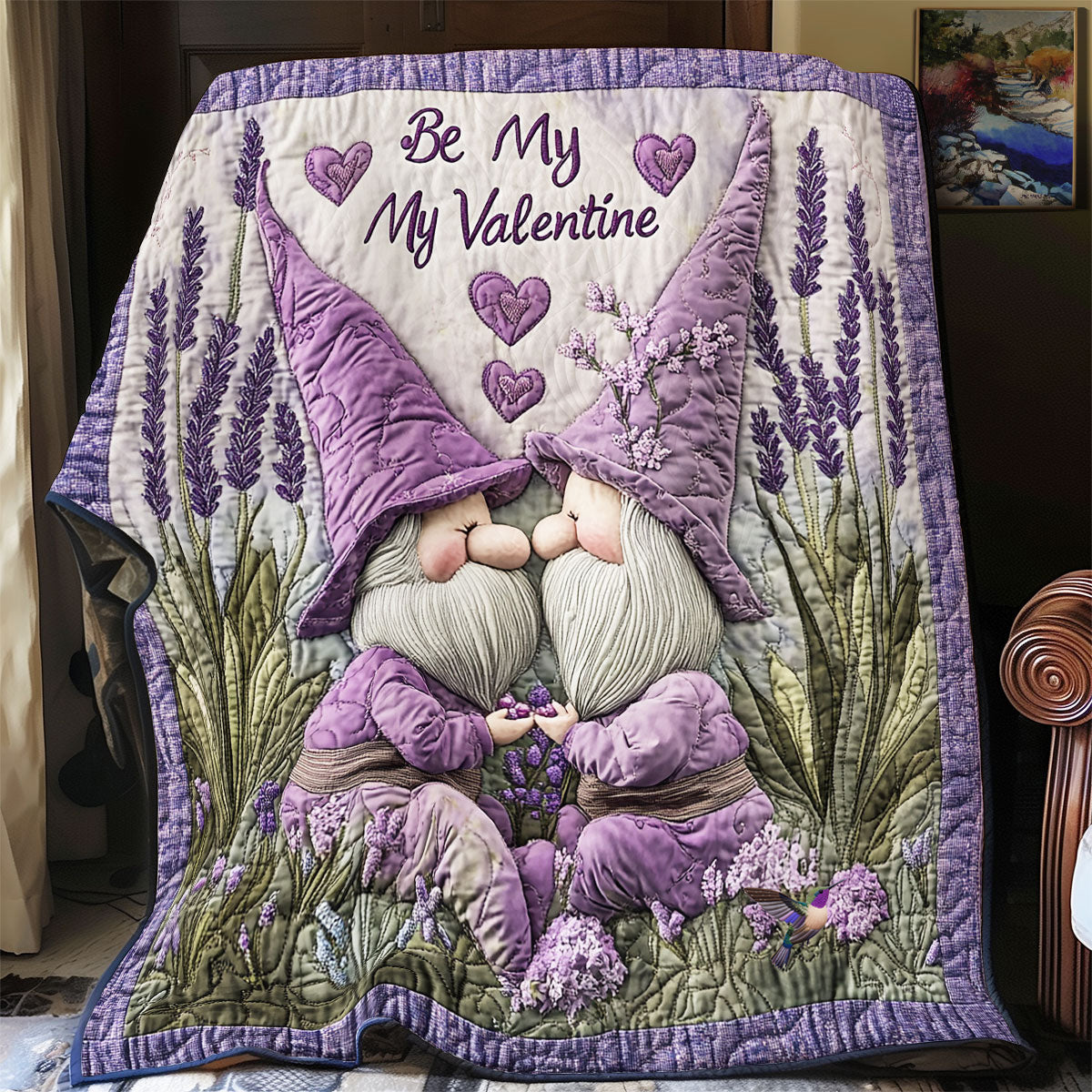 Gnome Be My Valentine WU2312021CL Quilt