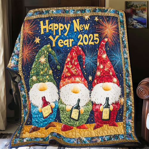 Gnome Happy New Year WU2412001CL Quilt