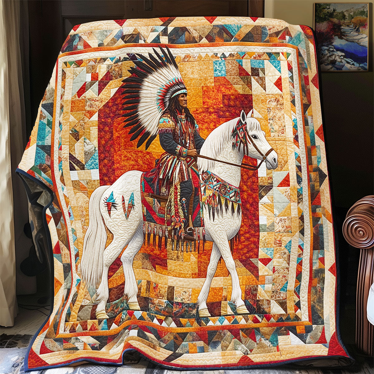 Native American Chief WU3012014CL Quilt